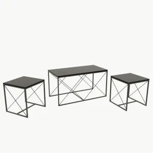 Snabb leverans Soffbord Defneia 100 cm Antracit/Svart - Möbler