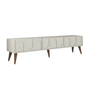 Hazim Tv-bänk 180 cm Cream/Valnöt - Möbler Handla nu