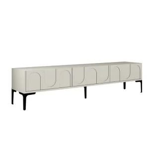 Nedsatt pris Hazim Tv-bänk 180 cm Cream/Svart - Möbler