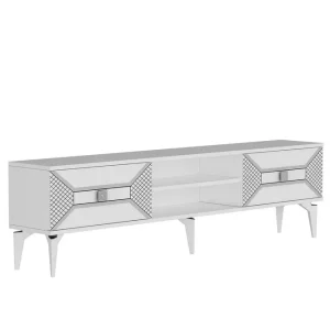 Yumedi Tv-bänk 150 cm Vit/Silver - Möbler Beställ idag