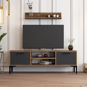 Holter Tv-bänk 140 cm Valnöt/Antracit - Möbler Begränsat erbjudande