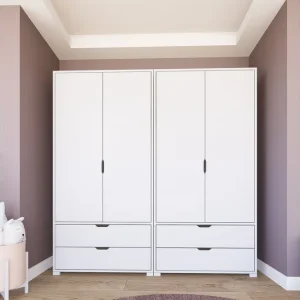 Durusu Garderob 180x183 cm Mattvit - Förvaring Fynd