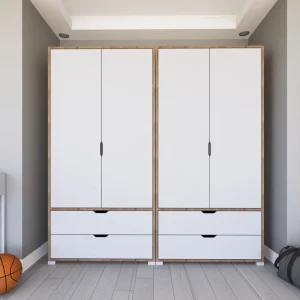 Extra rabatt Nordhs Garderob 180x183 cm Ljusbrun/Vit - Förvaring