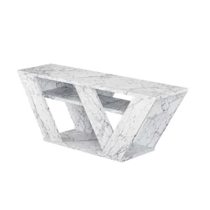 Endast idag Pipralla Tv-bänk 110 cm Vit marmor - Möbler