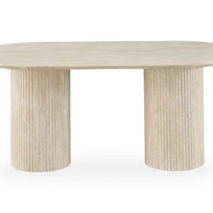 Andrarum Uppveda Ovalt Matbord 180x90 cm Travertin Utseende Beige - Möbler Säker betalning