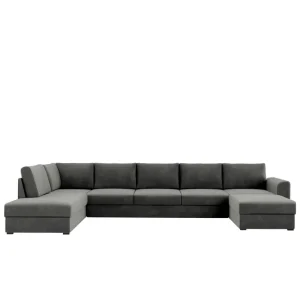 Taberk Soffa med Divan och Schäslong 5-sits Grå - Möbler Beställ nu