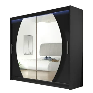 Scandinavian Choice Prag Garderob med Spegel 180x215 cm Svart - Förvaring Billig