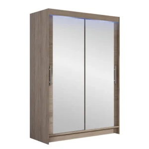 Snabb leverans Estella Garderob med Spegel 120x200 cm Beige - Förvaring